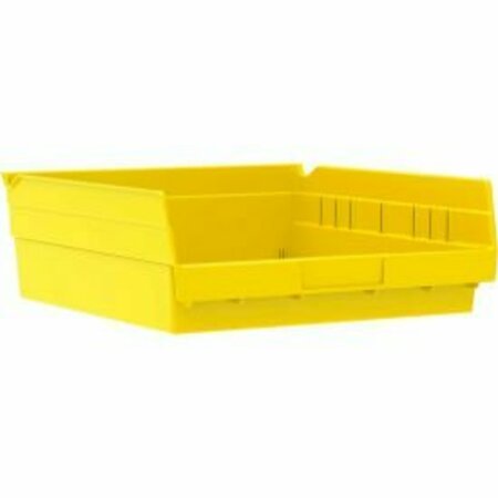 AKRO-MILS Nesting Storage Shelf Bin, Plastic, 30170, 11-1/8 in W in x 11-5/8 in D in x 4 in H, Yellow 30170YELLO